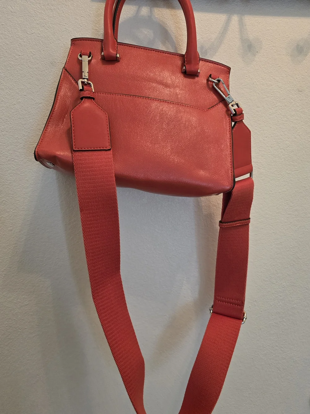BRICK Red Leather Top-Handle Crossbody Bag - CALVIN KLEIN